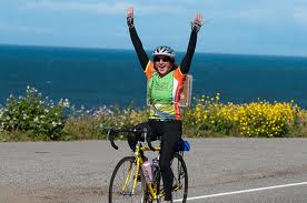 Happy cyclist