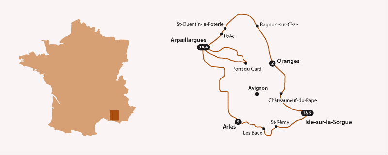 Cycling Tour in Provence France Map Cycling Tour in Provence France Map
