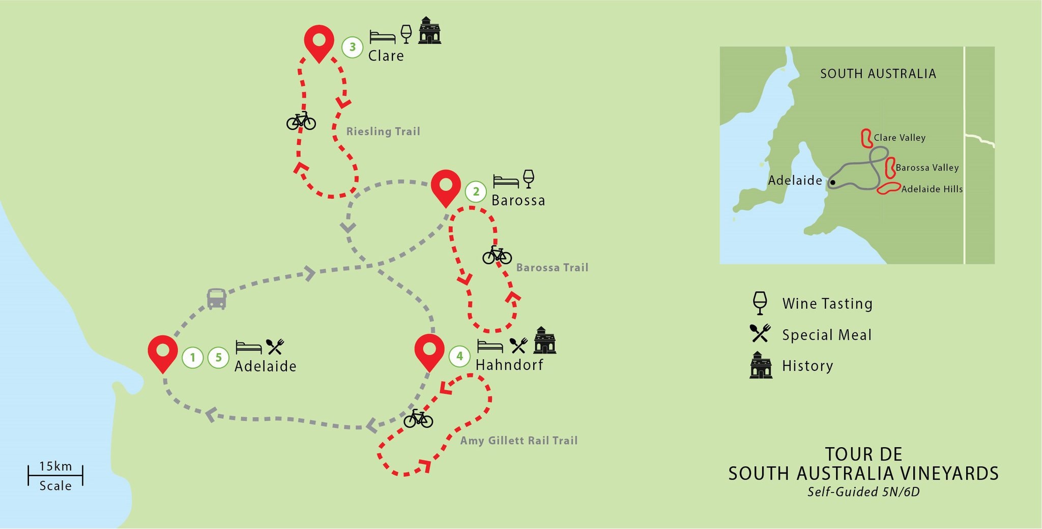 South Australia self guided cycling tour South Australia self guided cycling tour