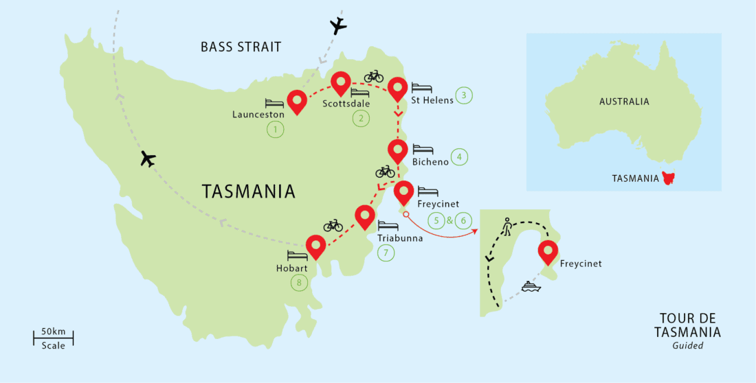Cycling Tour in Tasmania Launceston to Hobart Tour De Vines