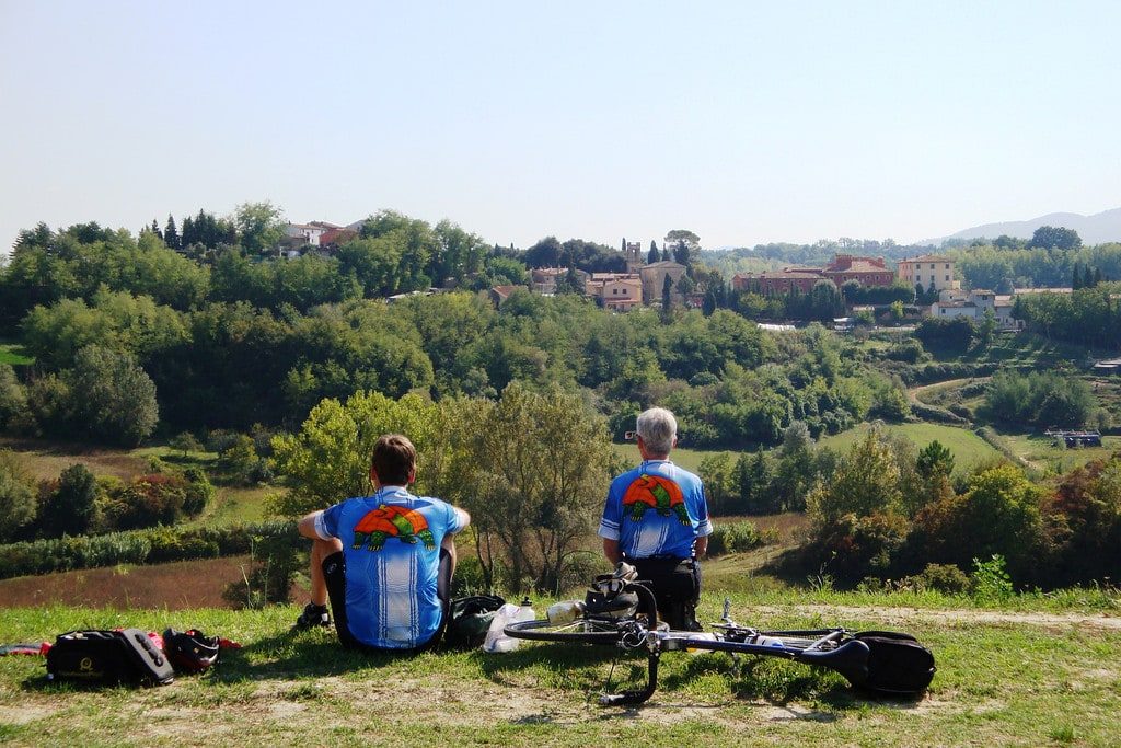 On a cycling tour in Tuscany Italy