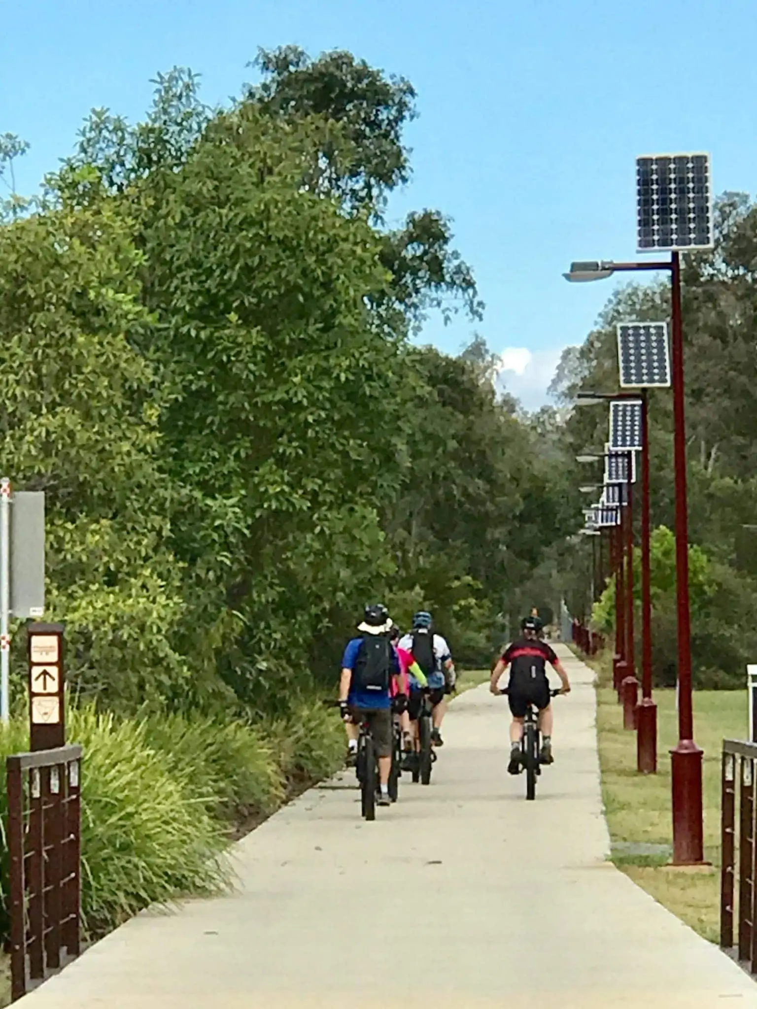 A short paved section of the Brisbane Valley Rail Trail near Esk