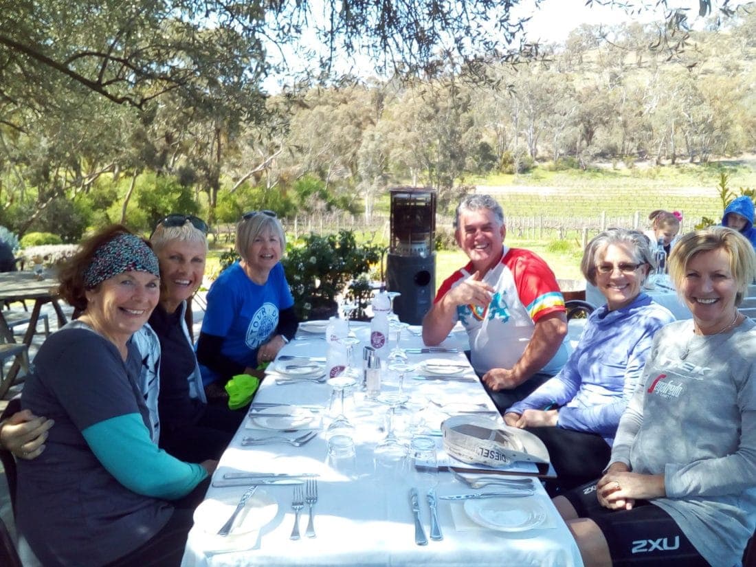 Lunch South Australia cycling tour