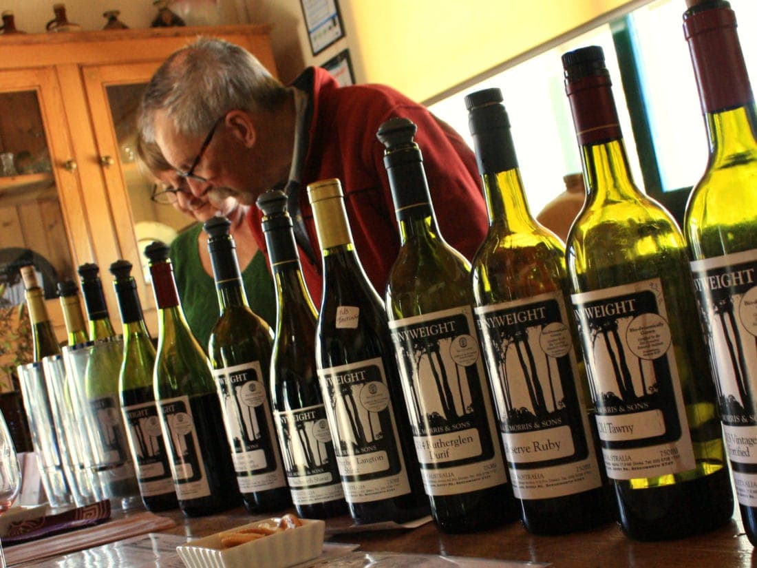 Wine tasting on Murray to Mountains Rail Trail tour