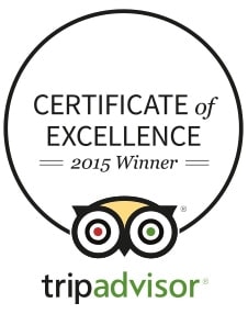 Tour de Vines Tripadvisor Certificate of excellence 2015