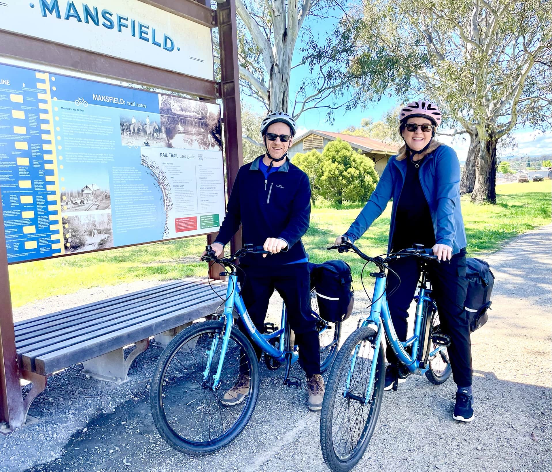 Start of the ride in Mansfield on the Great Victorian Rail Trail Start of the ride in Mansfield on the Great Victorian Rail Trail