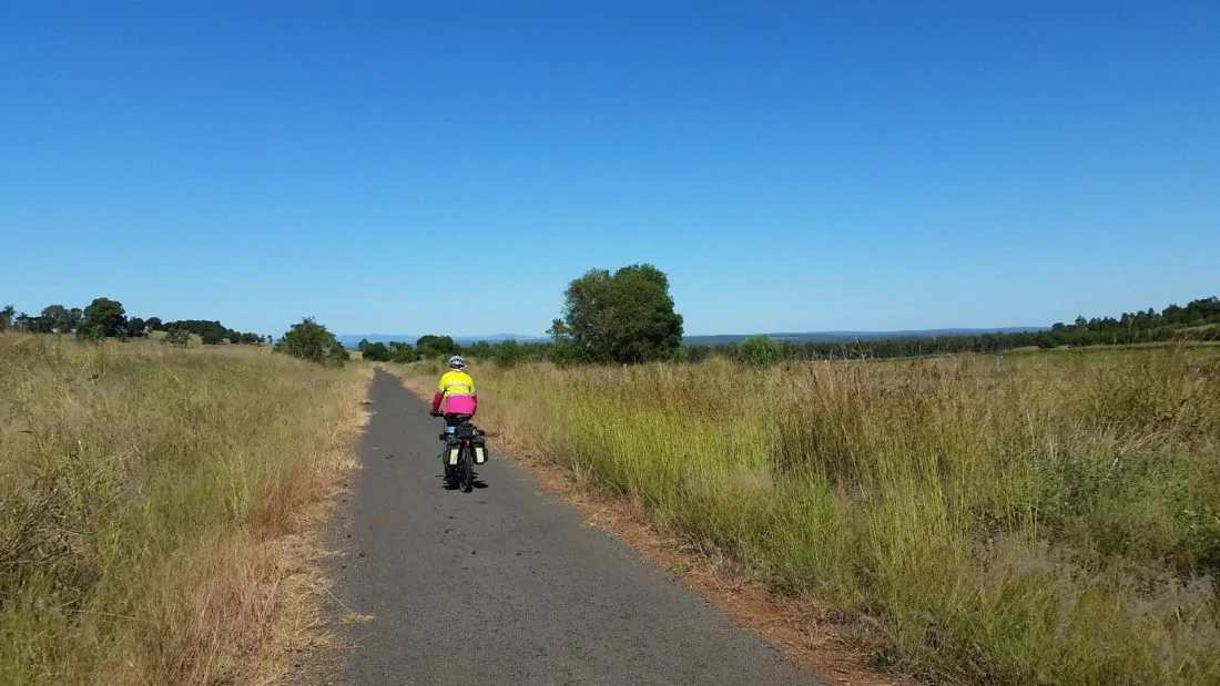 cycling between wooroolin to kingaroy on paved rail trail