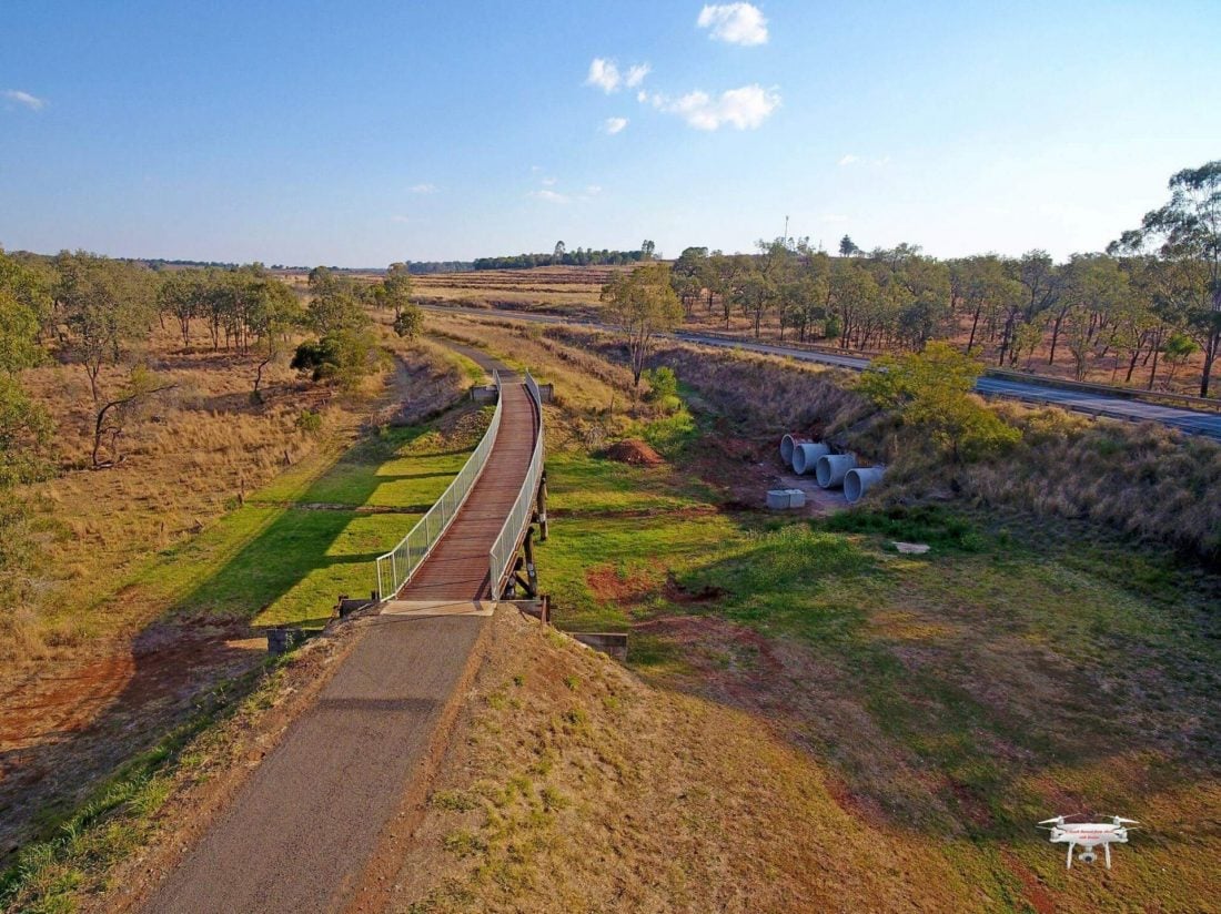 tingoora timber bridge on south burnett rail trail queensland