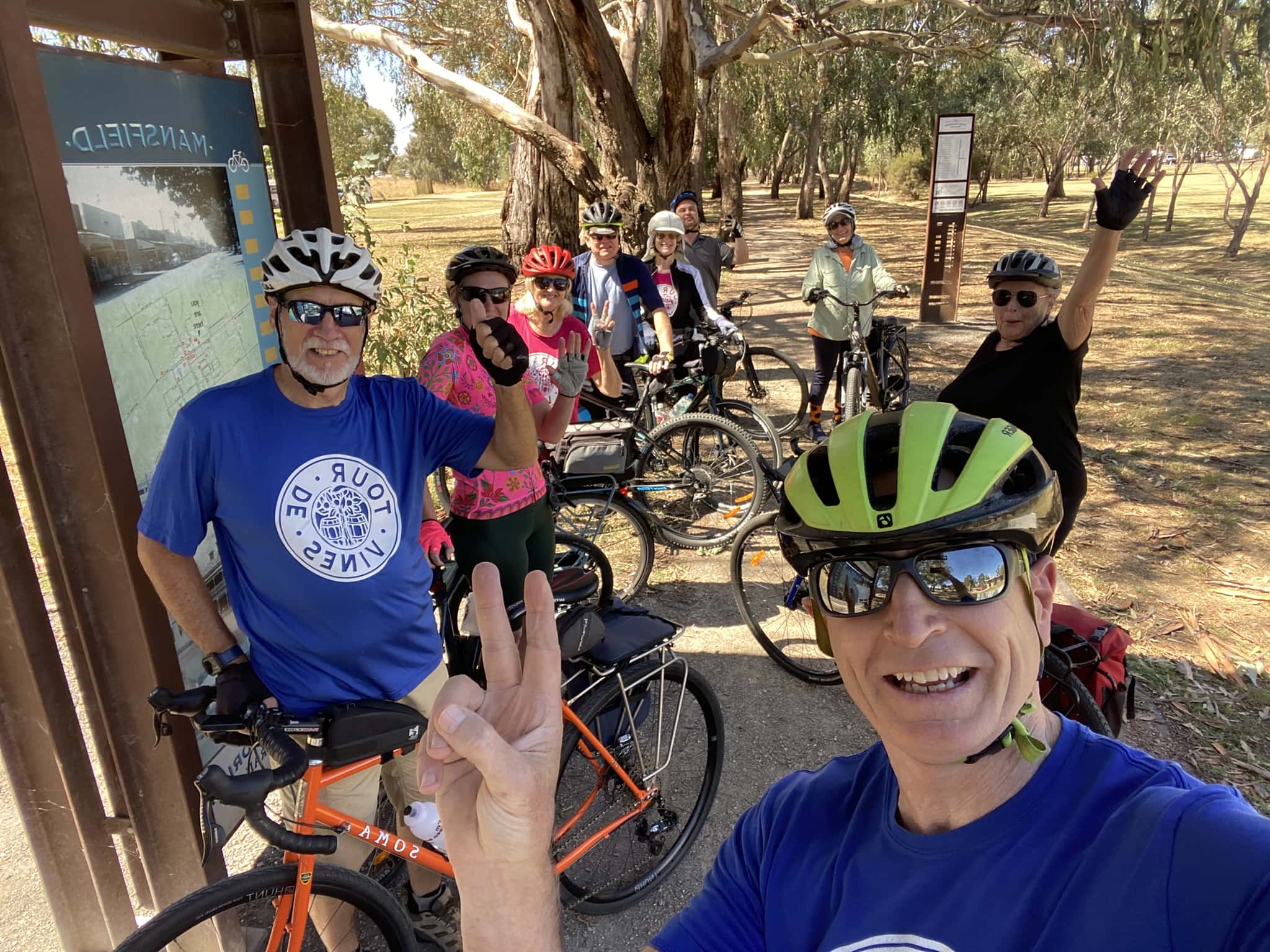 Fun on a Group Cycling tour on the Great Victorian Rail Trail Fun on a Group Cycling tour on the Great Victorian Rail Trail