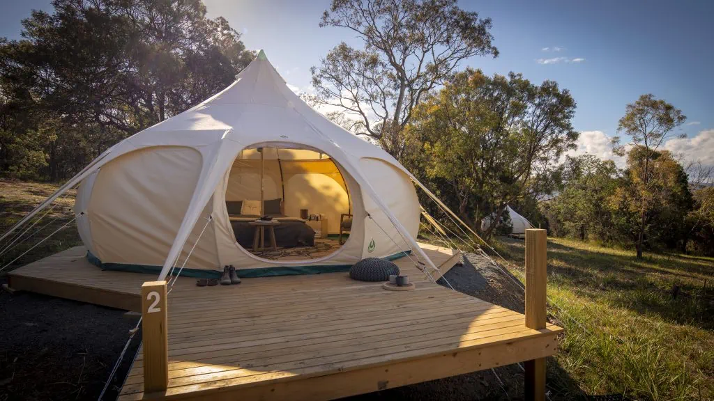 Glamping at Spring Bay Mill on a cycling tour in Tasmania