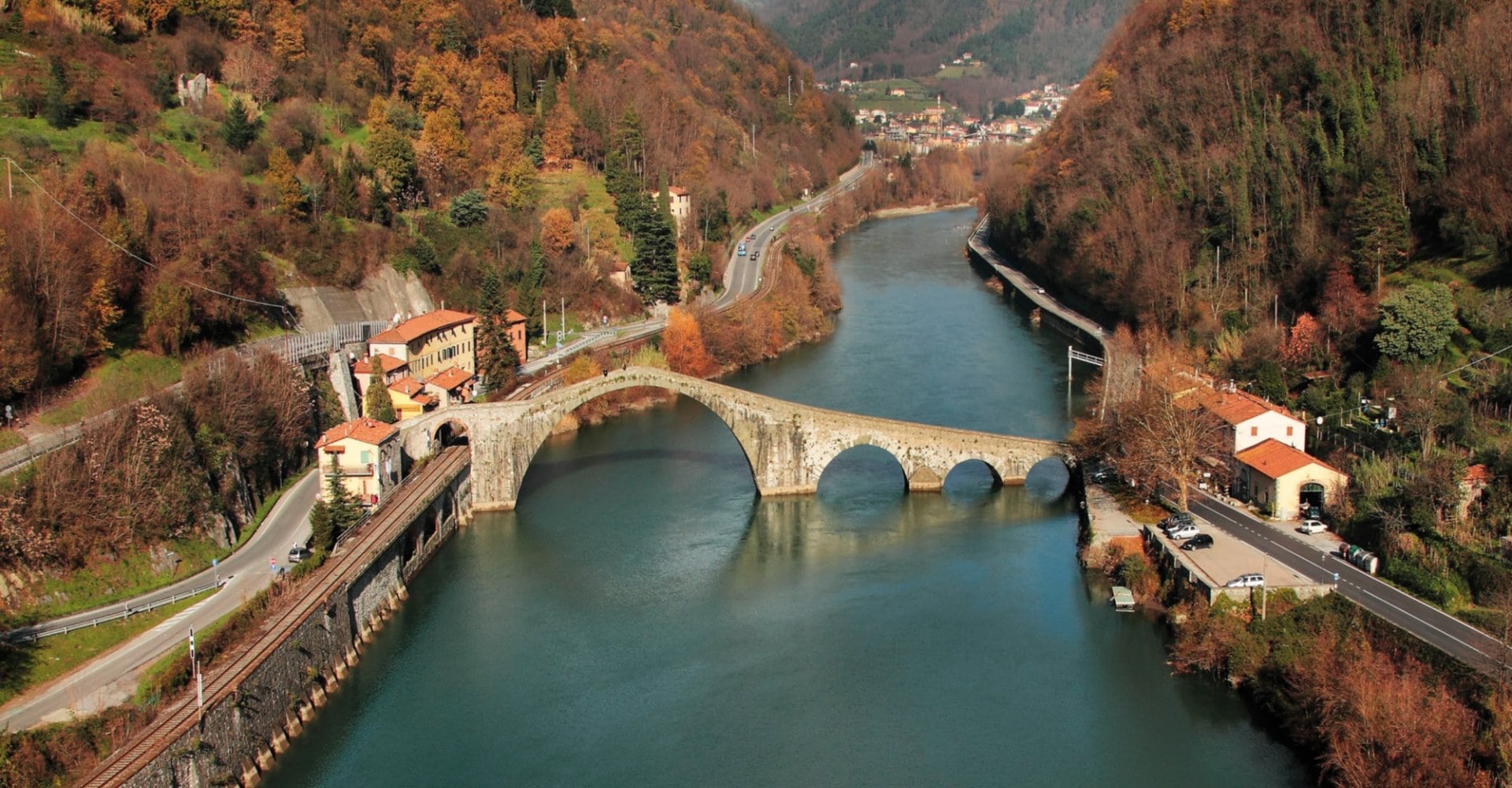 devils bridge on a cycling tour in tuscany italy devils bridge on a cycling tour in tuscany italy