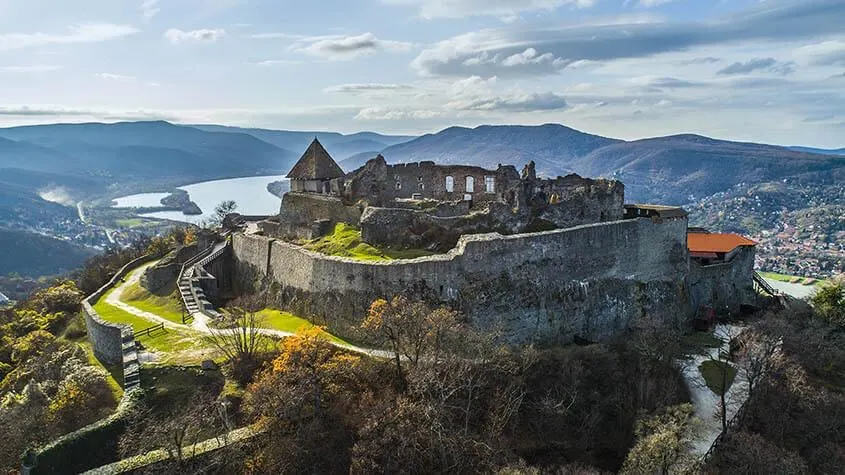 historic castle in visegrad on a danube river cycling tour