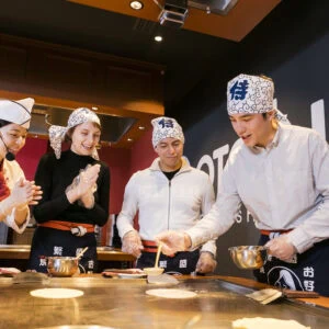Japan cycling tour dinner