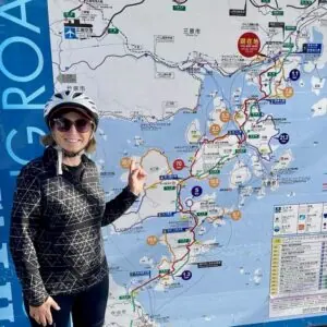 Map of Shimanami Kaido on a cycling tour in Japan