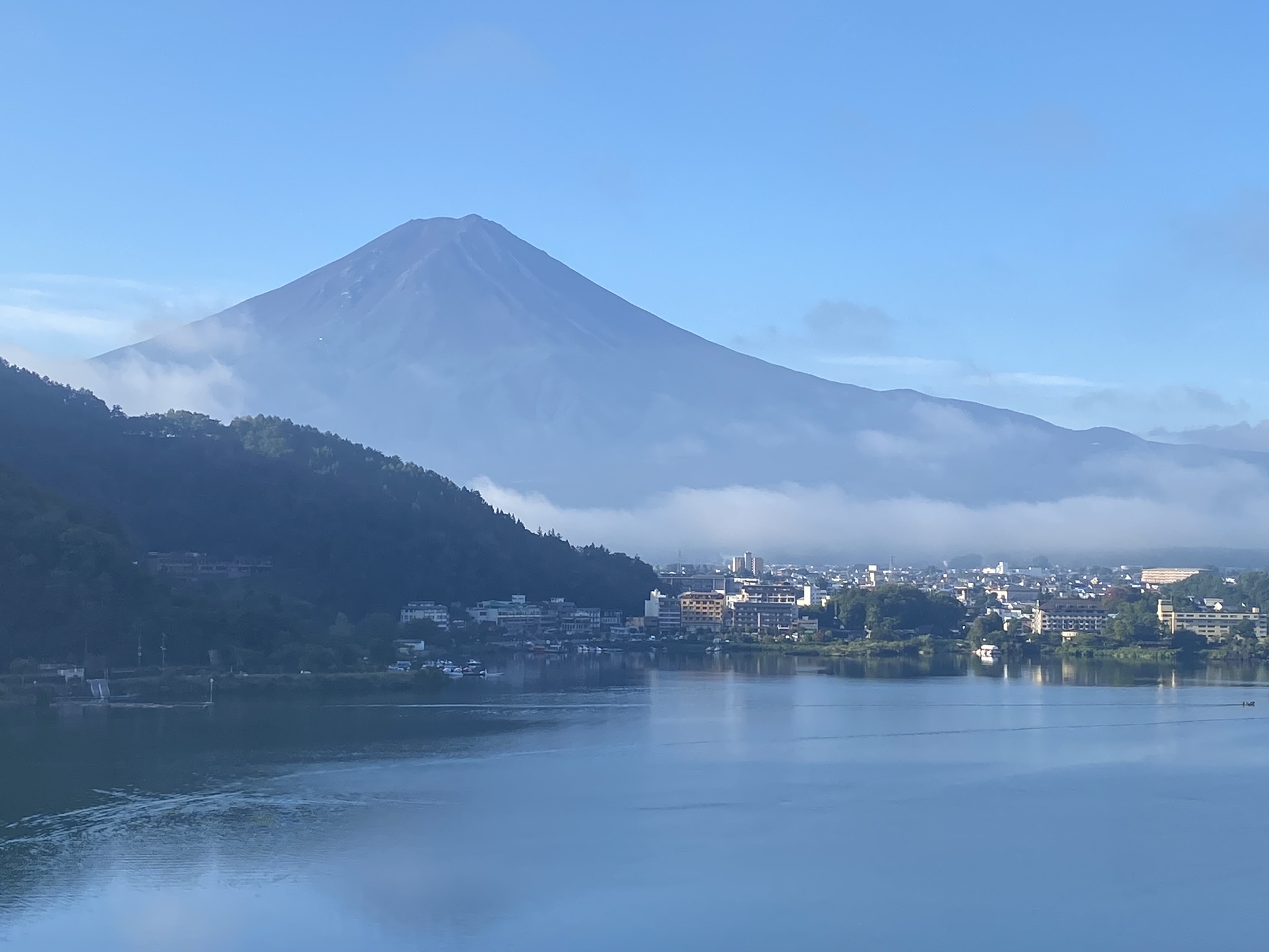 mt fuji from hotel mt fuji from hotel on a cycling tour in japan