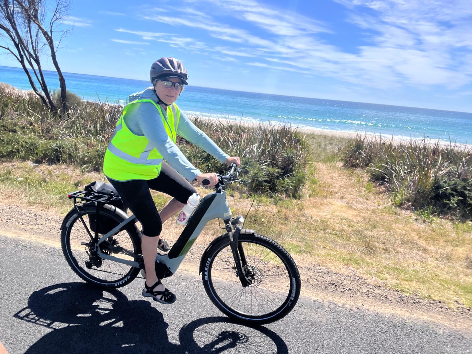 Tour de Vines guests on new e-bikes on Tasmania cycling tour