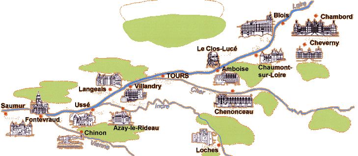 Loire Valley Chateaux Tour De Vines   Map ChateauxLoire 