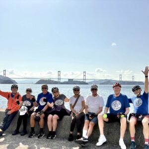 Tour de Vines’ group on a cycling tour in Japan