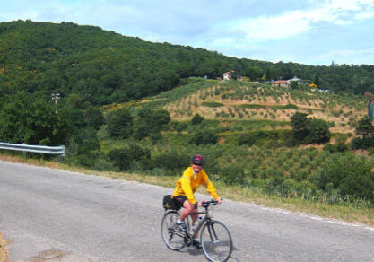 On a cycling tour in Tuscany Italy